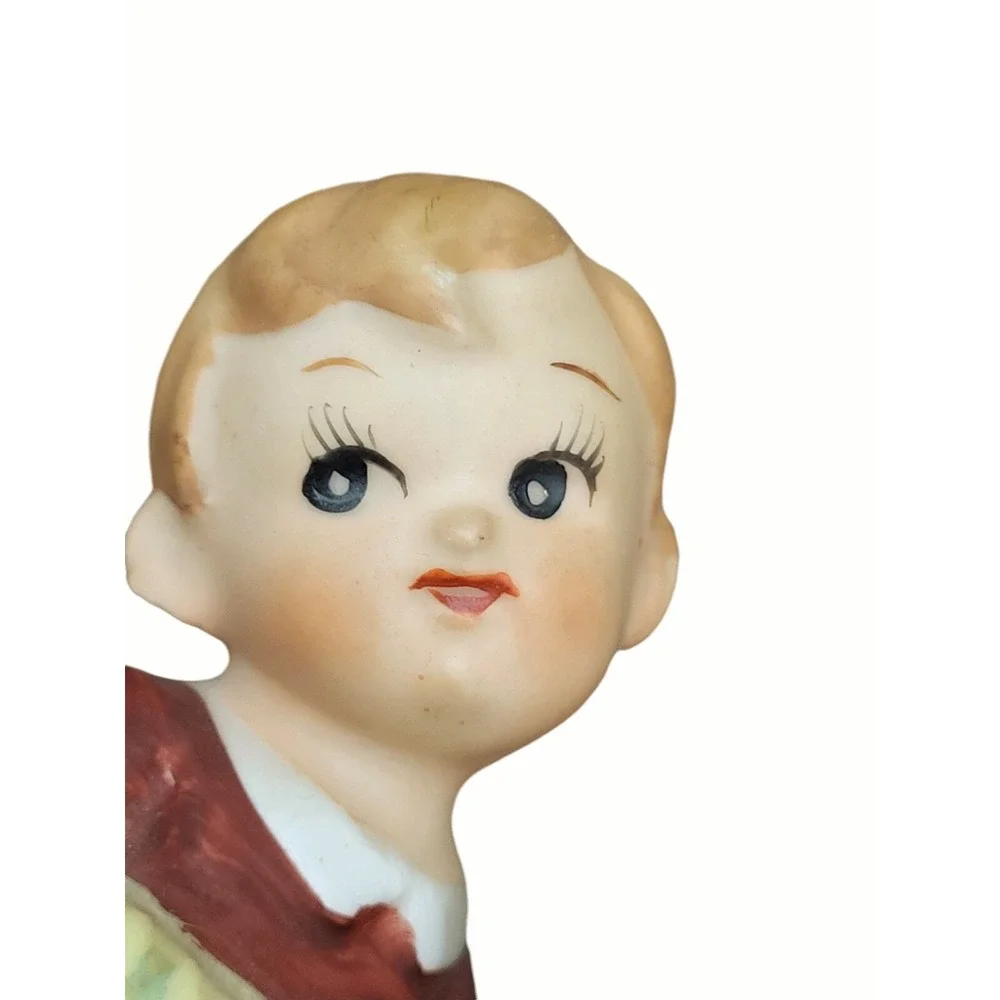 Vintage L&M Lipper & Mann Boy Girl Figure Sconce Wall Pocket Pair Japan 1956‎
